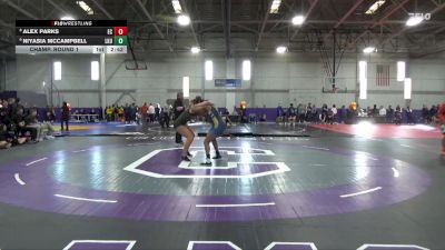 180 lbs Champ. Round 1 - Niyasia McCampbell, Lakeland University vs Alex Parks, Eureka