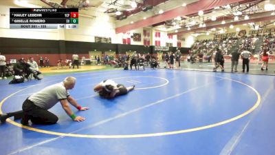 155 lbs Quarterfinal - Giselle Romero, Shadow Hills vs Hailey Lebehn, Yucaipa