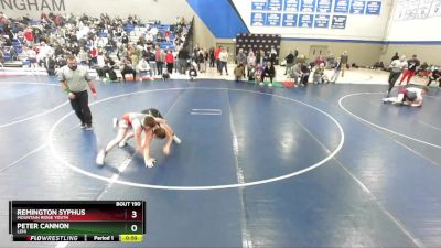 125 lbs Cons. Round 2 - Peter Cannon, Lehi vs Remington Syphus, Mountain Ridge Youth