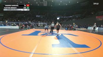 5A Boys 144 lbs Champ. Round 1 - Madden Sandoval, Crook County Boys vs Clayton Hewlett, Canby Boys