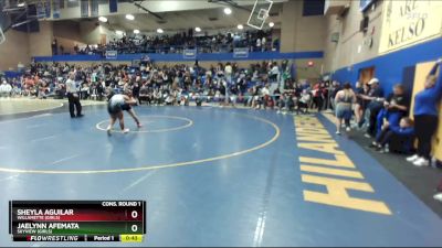140lbs Cons. Round 1 - Sheyla Aguilar, Willamette (Girls) vs Jaelynn Afemata, Skyview (Girls)
