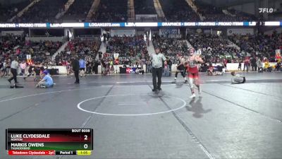 130 lbs Quarterfinal - Markis Owens, Thunderbird vs Luke Clydesdale, Norton