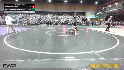 67 lbs Quarterfinal - Roman Torrez, Team Coalinga vs Waylon Manderscheid, Legacy Elite Wrestling Club