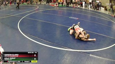 70 lbs Quarterfinal - Samson Elario, Aniciete Training Club vs Kole Sweat, Wasatch WC