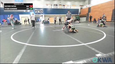 76 lbs 3rd Place - Hayden Hayes, Weatherford Youth Wrestling vs Kyzer Sanders, Standfast