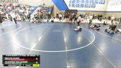 73 lbs 5th Place Match - Waylon Olson, Riverton Wolf Pack Wrestling vs McGinness Willoughby, Northside Wrestling Club