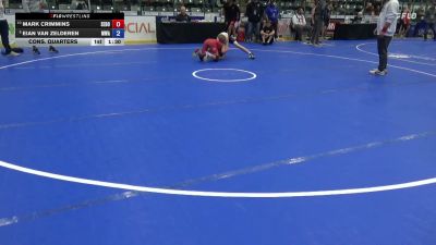 105 lbs Cons. Quarters - Mark Crimmins, Sebolt vs Eian Van Zelderen, Moen Wrestling Academy