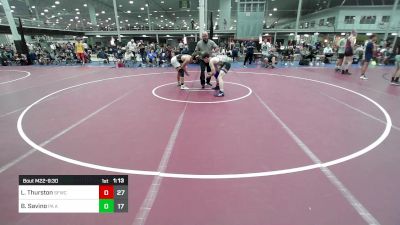 154 lbs Quarterfinal - Luke Thurston, Sly Fox Wrestling Club Gray vs Bobby Savino, PA Alliance Blue