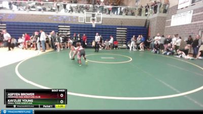 70 lbs Round 1 - Aspyen Brower, Mountain Man Wrestling Club vs Kayzlee Young, Small Town Wrestling