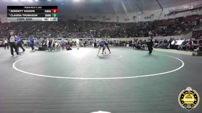 G6A-155 lbs Cons. Semi - Claudia Thomason, Shawnee-Girls vs Serenity Vaughn, Southmoore-Girls