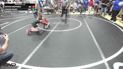 85 lbs 3rd Place - Brycen Grippando, HURRICANE WRESTLING ACADEMY vs Kahler Peugh, Owasso Takedown Club