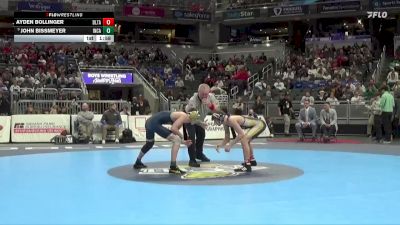 120 lbs Champ. Round 1 - John Bissmeyer, Indianapolis Cathedral vs Ayden Bollinger, Delta