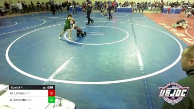 55 lbs Consi Of 4 - Malachi Latham, West Texas Grapplers vs Dominic Simonds, Catoosa Youth Wrestling