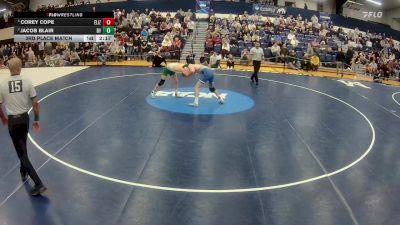 133 lbs 3rd Place Match - Corey Cope, Elizabethtown vs Jacob Blair, Delaware Valley