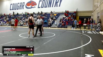 174 lbs Cons. Semi - Andrew Zinn, Pacific (OR) vs Nakoa Fouret, Clackamas Community College