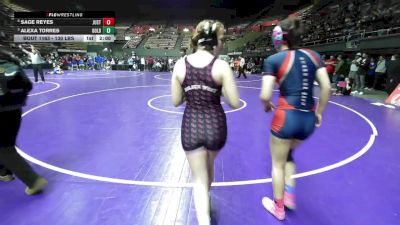 130 lbs Quarterfinal - Sage Reyes, Justin Garza vs Alexa Torres, Golden West