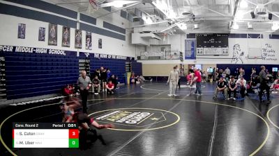 139 lbs Cons. Round 2 - Sam Caton, Slippery Rock Area Hs vs Markece Uber, Mercer Area Hs