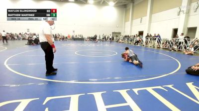 95 lbs Rr Rnd 2 - Waylon Ellingwood, Indiana Outlaws Green - EL vs Matthew Martinez, Roundtree Wrestling Academy - EL