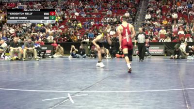 1A-175 lbs Semifinal - Justin Wirtz, Emmetsburg vs Creighton Kelly, West Hancock, Britt