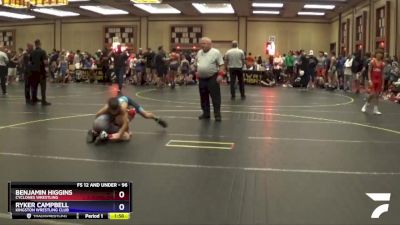 96 lbs Cons. Round 1 - Ryker Campbell, Kingston Wrestling Club vs Benjamin Higgins, Cyclones Wrestling