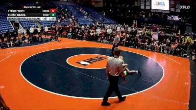 132 lbs Quarterfinals (8 Team) - Tyler Perry, Edwardsville (H.S.) vs Elijah Garza, Arlington Heights (Hersey)