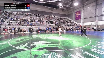 12U Girls - 102 lbs Semis - Hope Johnson, OR vs Fury Mata'afa, HI