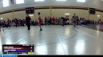 120 lbs Cons. Round 5 - Luke Rioux, Contenders Wrestling Academy vs Adrian Origel, Indiana