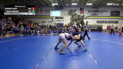 120 lbs Cons. Round 2 - Isaac Aragon, West Liberty vs Garrett Kuch, Benton Community