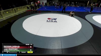 113 lbs Champ. Round 1 - Luke Kruntchev, La Costa Canyon High School Wrestling vs Raymond Carbajal, Terminators Wrestling Club