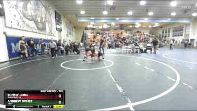 190 lbs Cons. Round 3 - Andrew Gomez, Troy vs Tommy Gong, Westminster