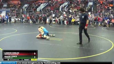 85 lbs Cons. Round 4 - Mason Vorce, Lakewood WC vs Landon Shields, Montague Wildcats WC