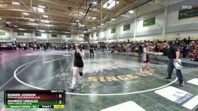 95 lbs Quarterfinal - Gunner Johnson, Touch Of Gold Wrestling Club vs Dominick Urdiales, Gering Wrestling Club