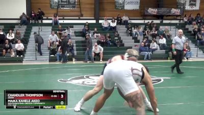 184 lbs Semifinal - Chandler Thompson, Snow vs Maika Kahele Akeo, Southwestern Oregon Community College