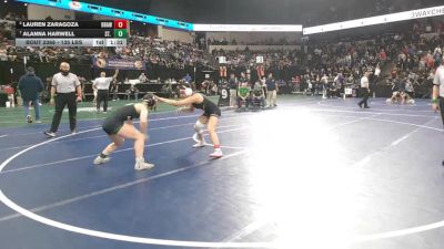 135 lbs Quarterfinal - Lauren Zaragoza, Brawley (SD) vs Alanna Harwell, St. Mary`S (SJ)