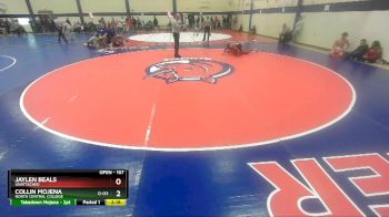 157 lbs Cons. Round 2 - Jaylen Beals, Unattached vs Collin Mojena, North Central College