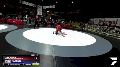 97 lbs Quarterfinal - Luke Amaya, Exeter X-Men Wrestling Club vs Raiden Martinez, California