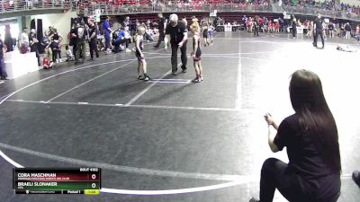 54-56 lbs Cons. Round 1 - Cora Maschman, Meridian Mustang Wrestling Club vs Braeli Slonaker, 2TG