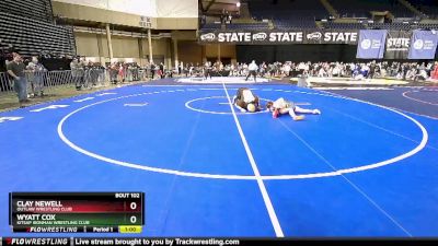 41-45 lbs Quarterfinal - Wyatt Cox, Kitsap Ironman Wrestling Club vs Clay Newell, Outlaw Wrestling Club