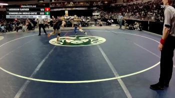 Girls 120 lbs Cons. Semi - Esmerelda Meraz-Ortiz, Goddard vs Addison Garver, Volcano Vista