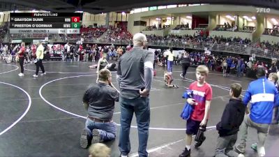 60 lbs Champ. Round 1 - Grayson Dunn, North Bend Matcats vs Preston O`Gorman, Nebraska Elite Wrestling Club