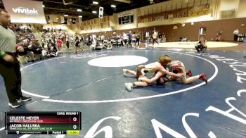 114 lbs Cons. Round 1 - Jacob Haluska, Temecula Valley Wrestling Club vs Celeste Meyer, No Mercy Wrestling Club