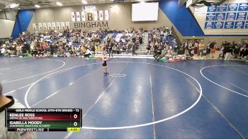 72 lbs Champ. Round 1 - Isabella Moody, Sanderson Wrestling Academy vs Kenlee Ross, Uintah Jr High Wrestling