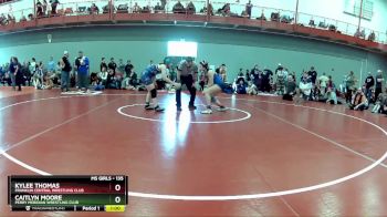 135 lbs Champ. Round 2 - Kylee Thomas, Franklin Central Wrestling Club vs Caitlyn Moore, Perry Meridian Wrestling Club