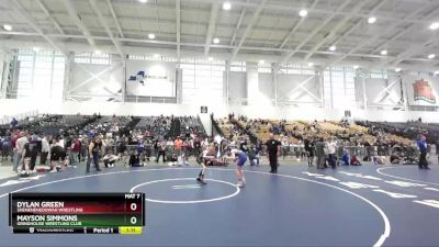 99 lbs Quarterfinal - Mayson Simmons, Grindhouse Wrestling Club vs Dylan Green, Shenenenedowah Wrestling