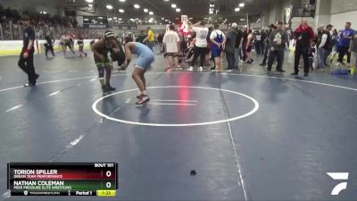 133 lbs Semifinal - Torion Spiller, Dream Team Performance vs Nathan Coleman, Peer Pressure Elite Wrestling