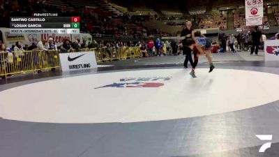 Intermediate Boys - 63 lbs Champ. Round 1 - Santino Castillo vs Logan Garcia, RBWC (Rancho Bernardo Wrestling Club)