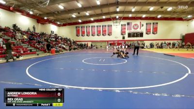 157 lbs Cons. Round 5 - Rex Orais, San Jose State University vs Andrew Longoria, Rio Hondo