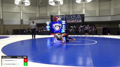 14U Boys - 92 lbs Cons. Round 1 - Sirr Muckerheide, X-Factor Elite Wrestling vs Tanner Wisniewski, Bad Karma Wrestling Club