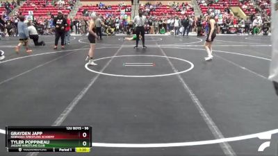 96 lbs Cons. Round 2 - Tyler Poppineau, Jaguar Wrestling Club vs Grayden Japp, Nebraska Wrestling Academy