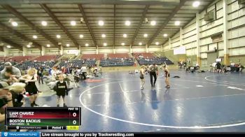 74 lbs Quarters & Wb (16 Team) - Boston Backus, Utah Green vs Liam Chavez, Stout